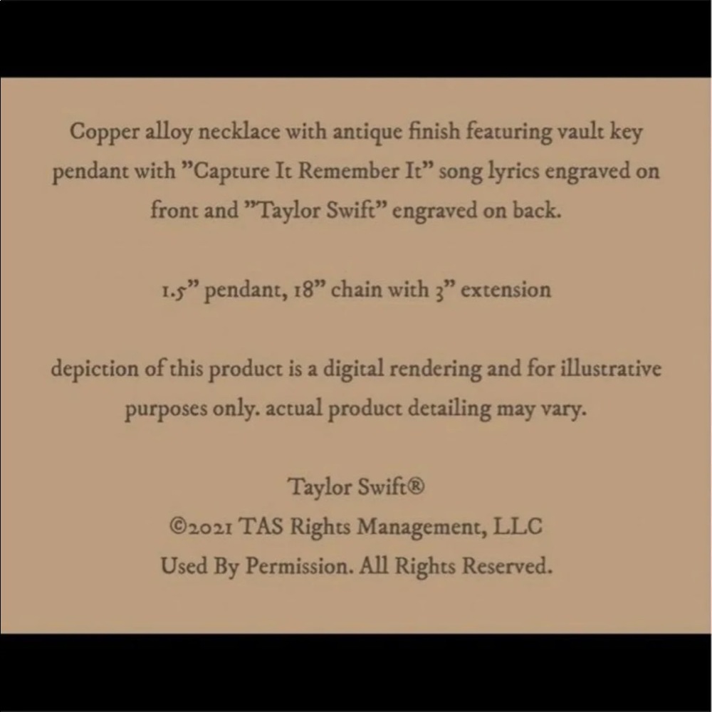 Taylor Swift Silver Key Necklace - Picture 11 of 12